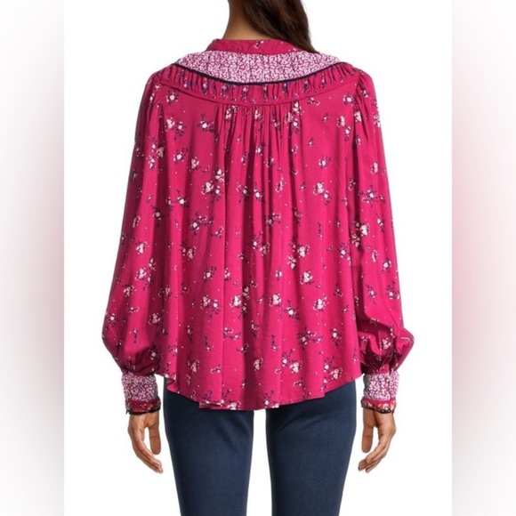 Free People Paloma Floral Poet Top Women’s size Medium Worn once New Condition - Picture 2 of 8